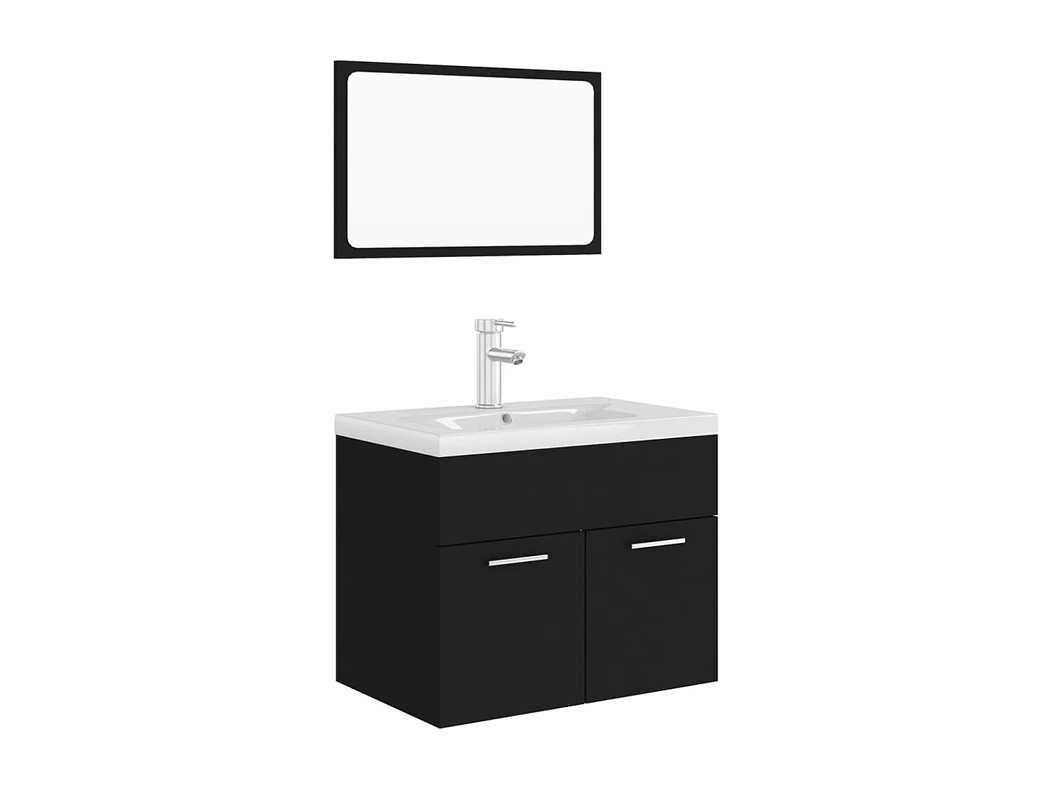 Ensemble de meubles de salle de bain Noir Aggloméré