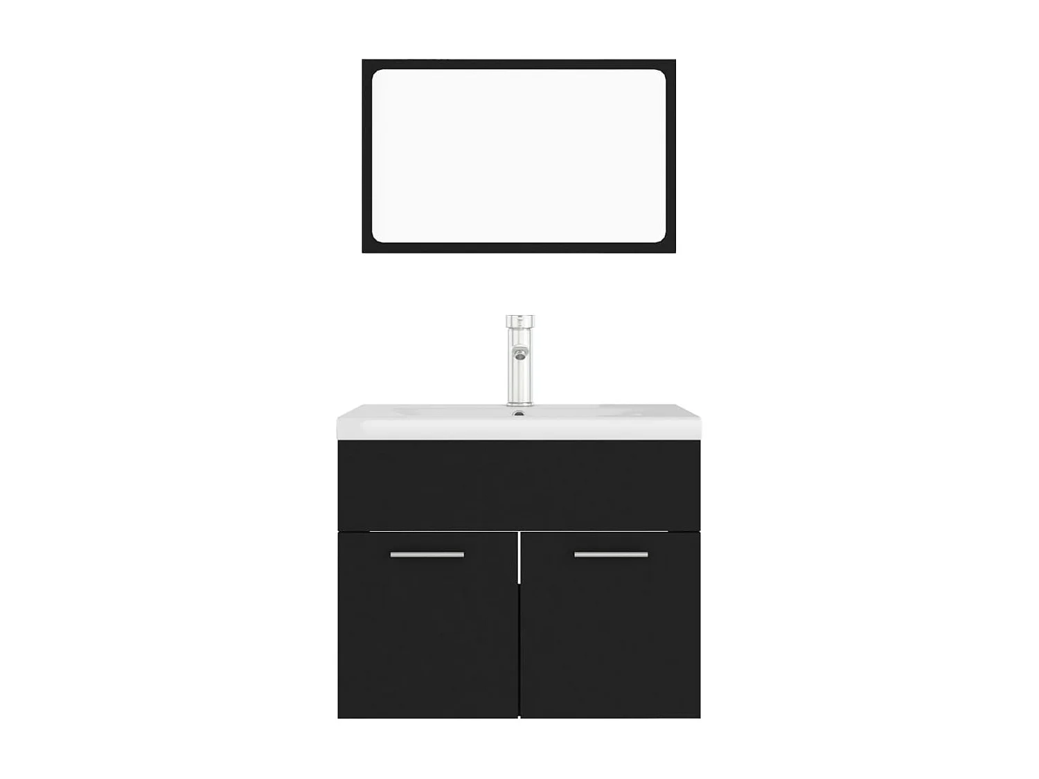 Ensemble de meubles de salle de bain Noir Aggloméré