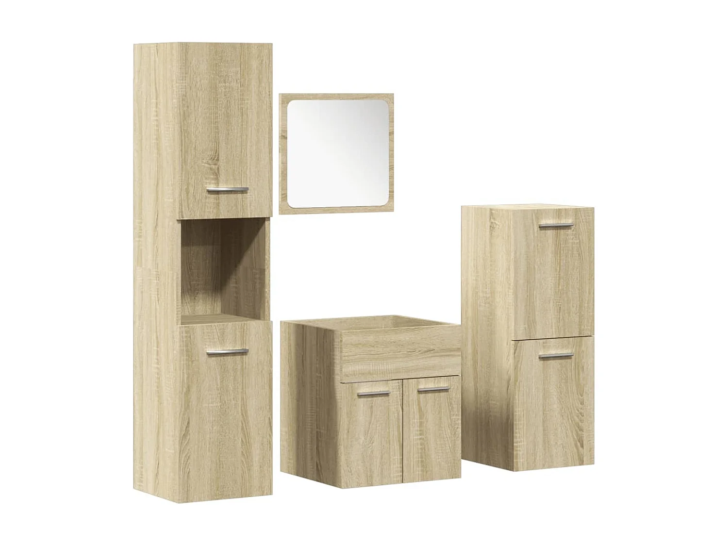 Juego de tocador de baño de 4 piezas de roble Sonoma