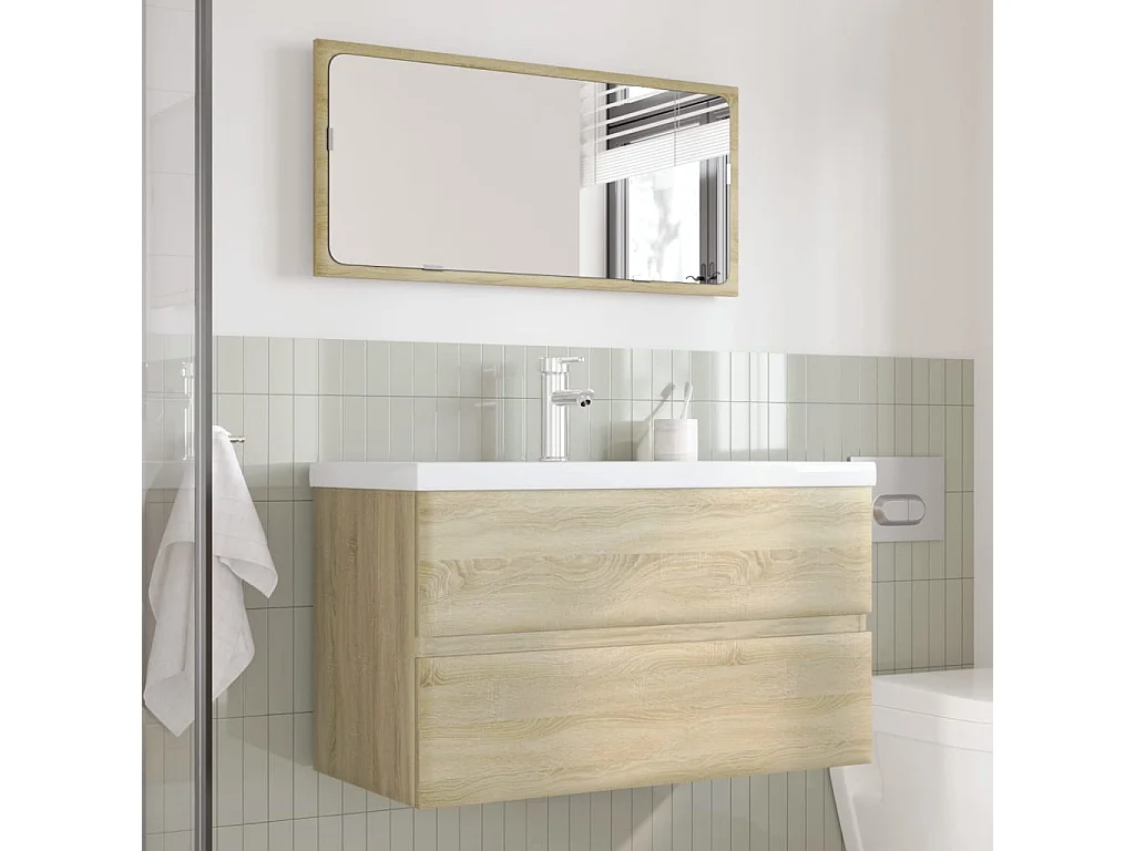 Set da bagno in rovere Sonoma da 3 pezzi
