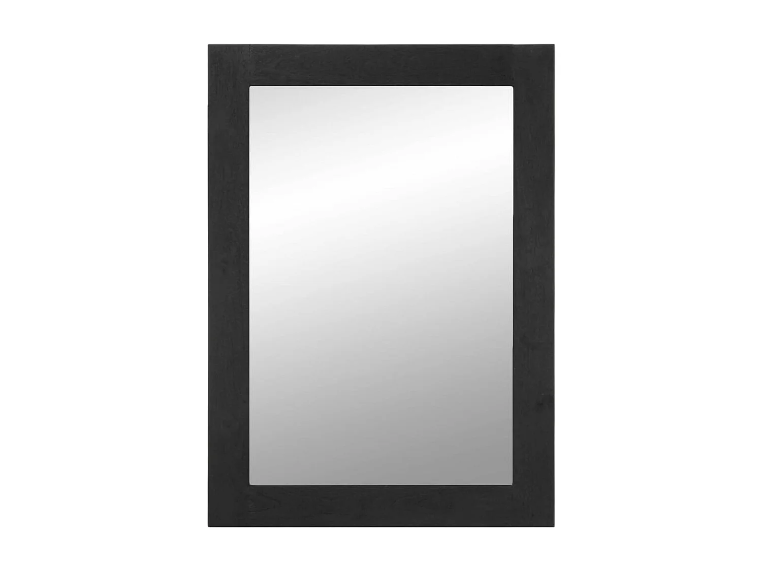 Zwarte badspiegel 50x70x2,5 cm gemaakt van hout en messing