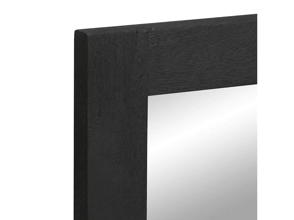 Zwarte badspiegel 50x70x2,5 cm gemaakt van hout en messing