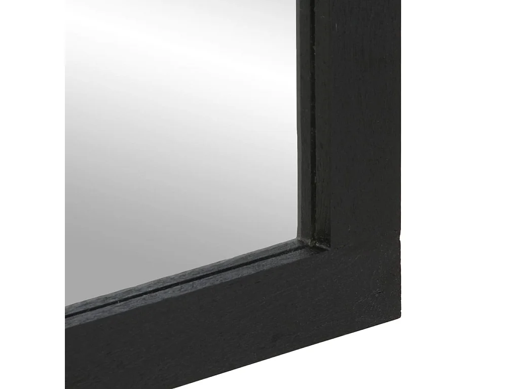 Zwarte badspiegel 50x70x2,5 cm gemaakt van hout en messing