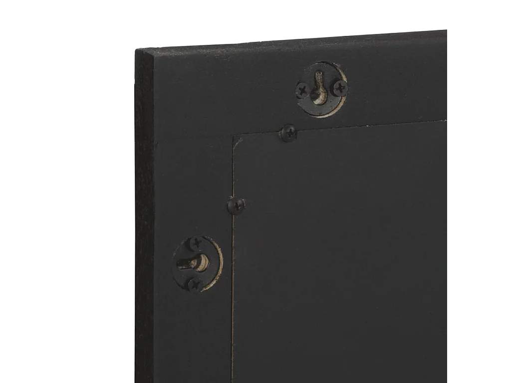 Zwarte badspiegel 50x70x2,5 cm gemaakt van hout en messing