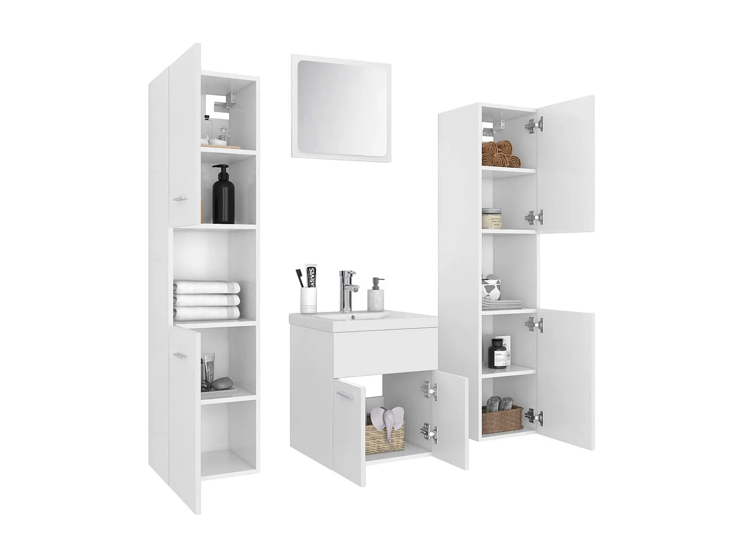 Ensemble de meubles de salle de bain Blanc Aggloméré