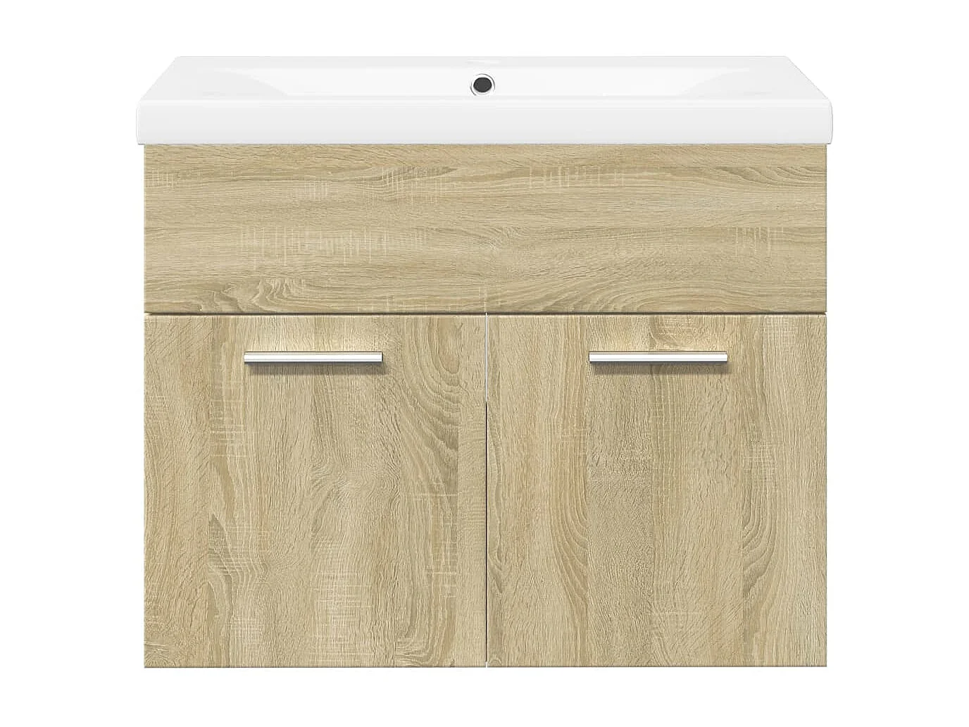 Armoire lavabo de salle de bain et bassin intégré chêne sonoma