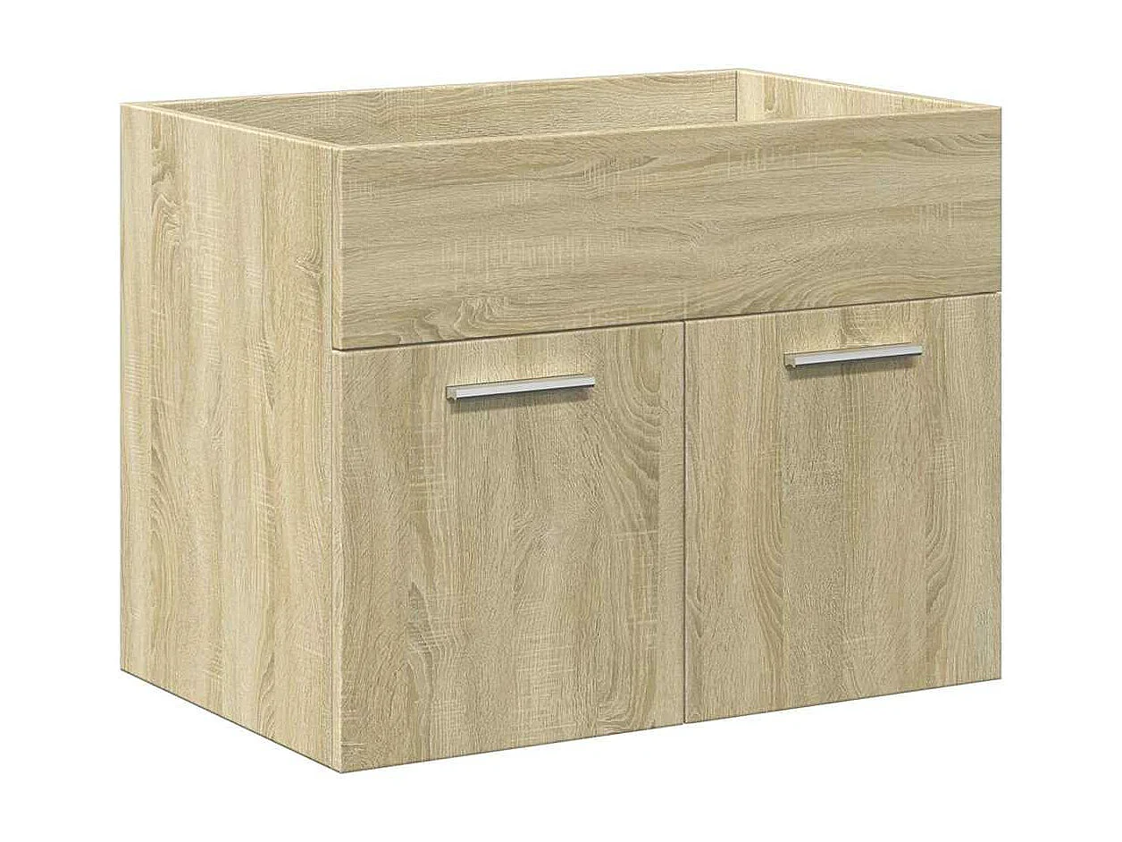 Armoire lavabo de salle de bain et bassin intégré chêne sonoma