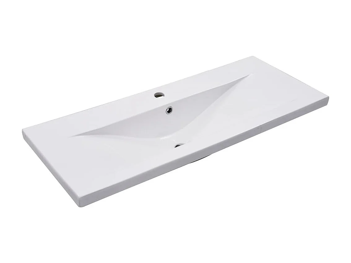 Set di mobili da bagno da 2 pezzi in ceramica e legno ingegnerizzato