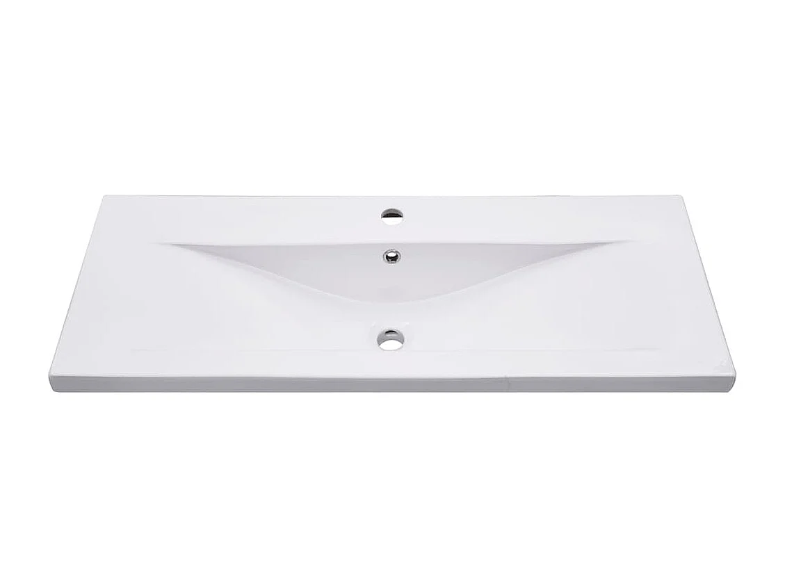 Set di mobili da bagno da 2 pezzi in ceramica e legno ingegnerizzato