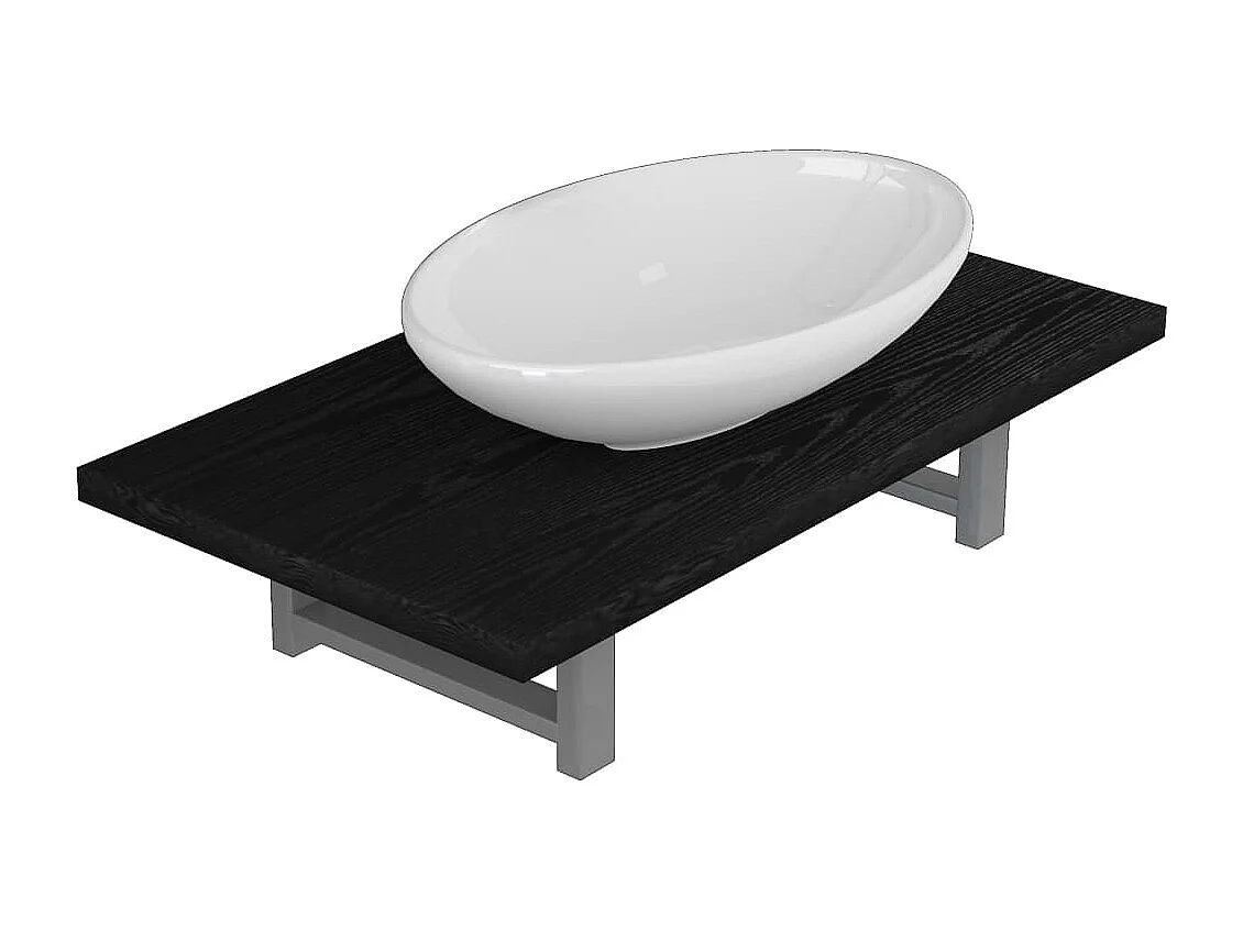 Mueble de baño dos piezas Cerámica Negro