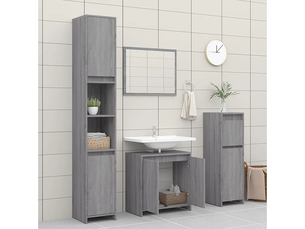Armoire de bain Sonoma gris 60x33x61 cm Bois d'ingénierie