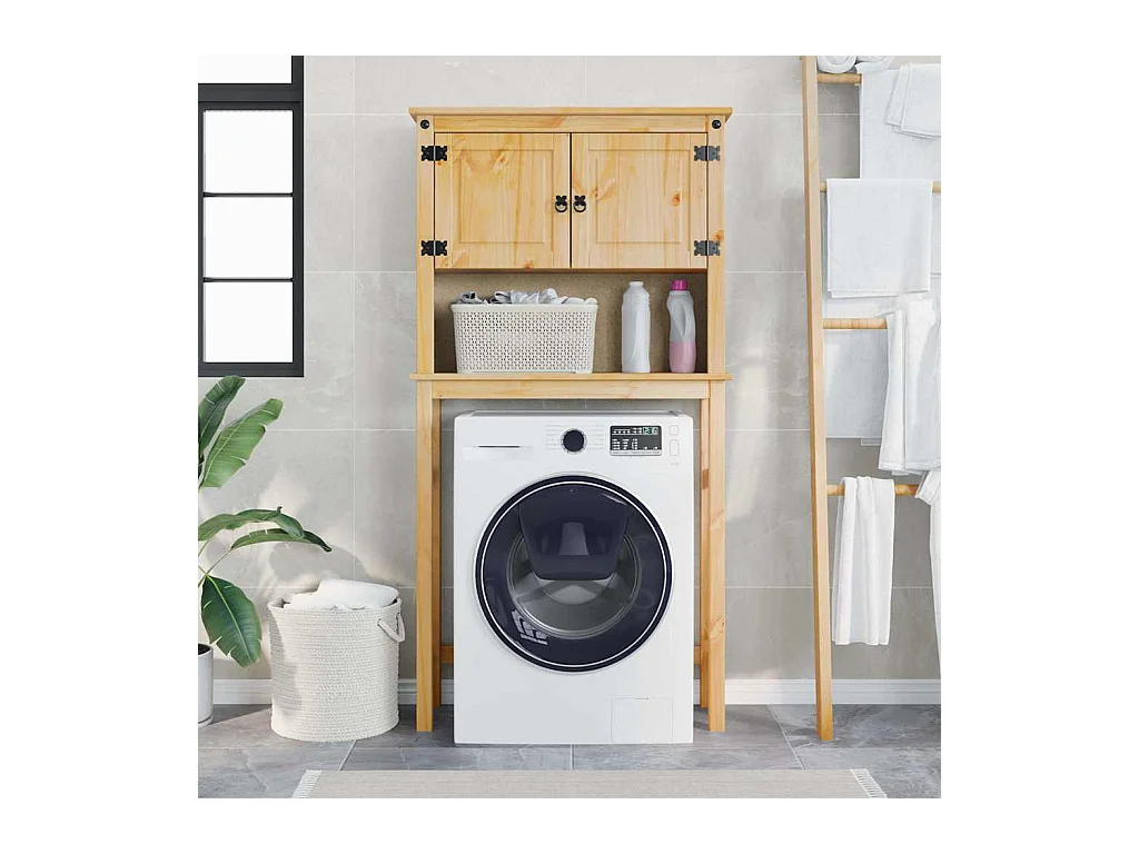Armoire pour machine à laver salle de bain Corona pin massif