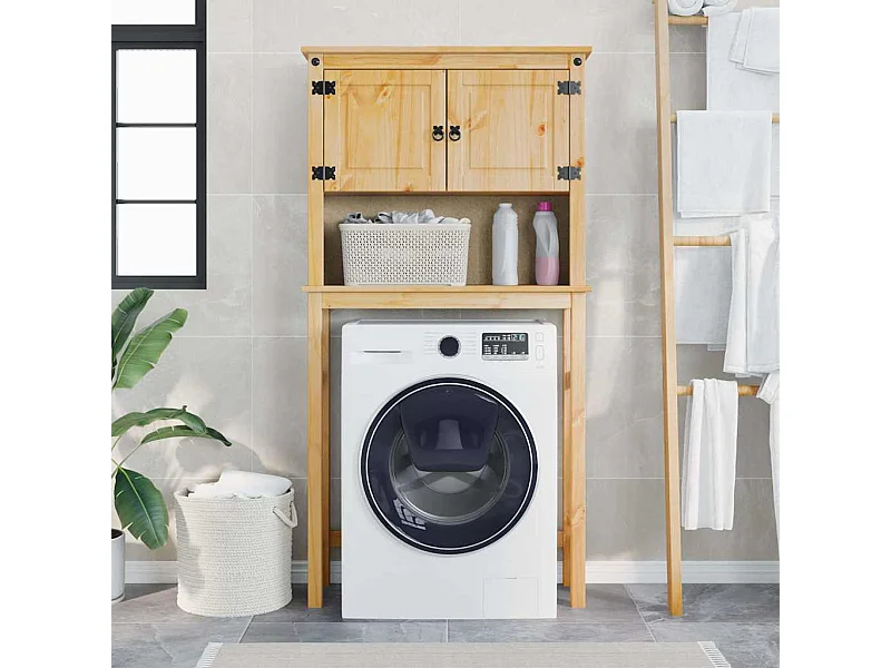 Armoire pour machine à laver salle de bain Corona pin massif