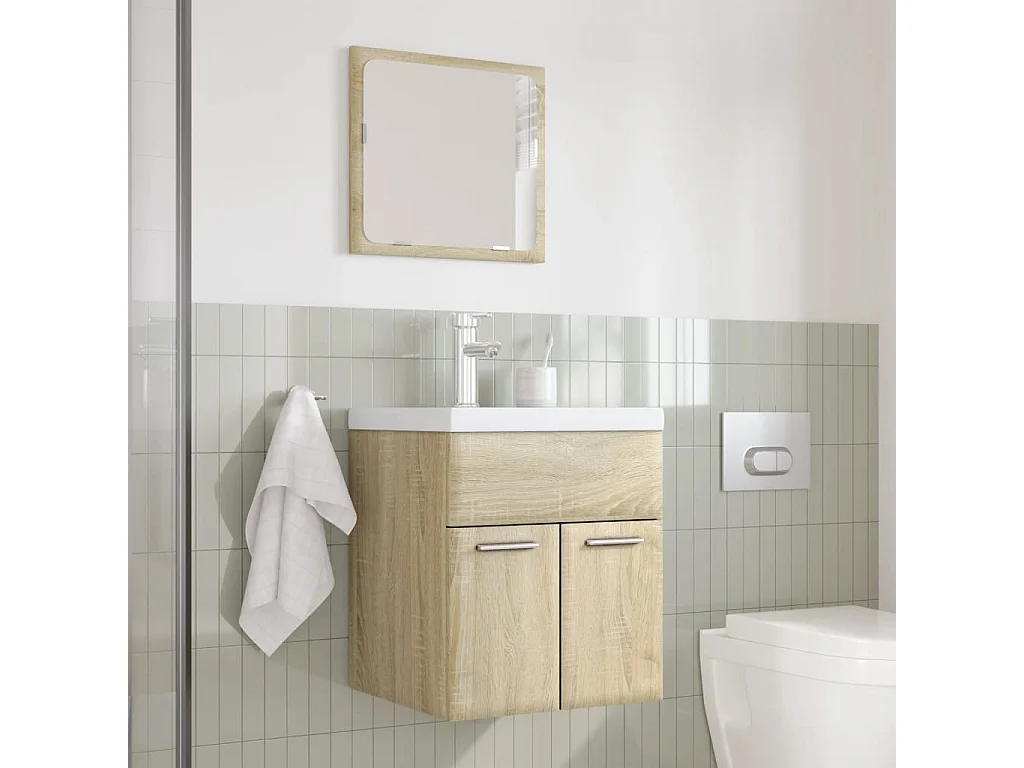 Ensemble de meubles de salle de bain 3 pcs chêne sonoma