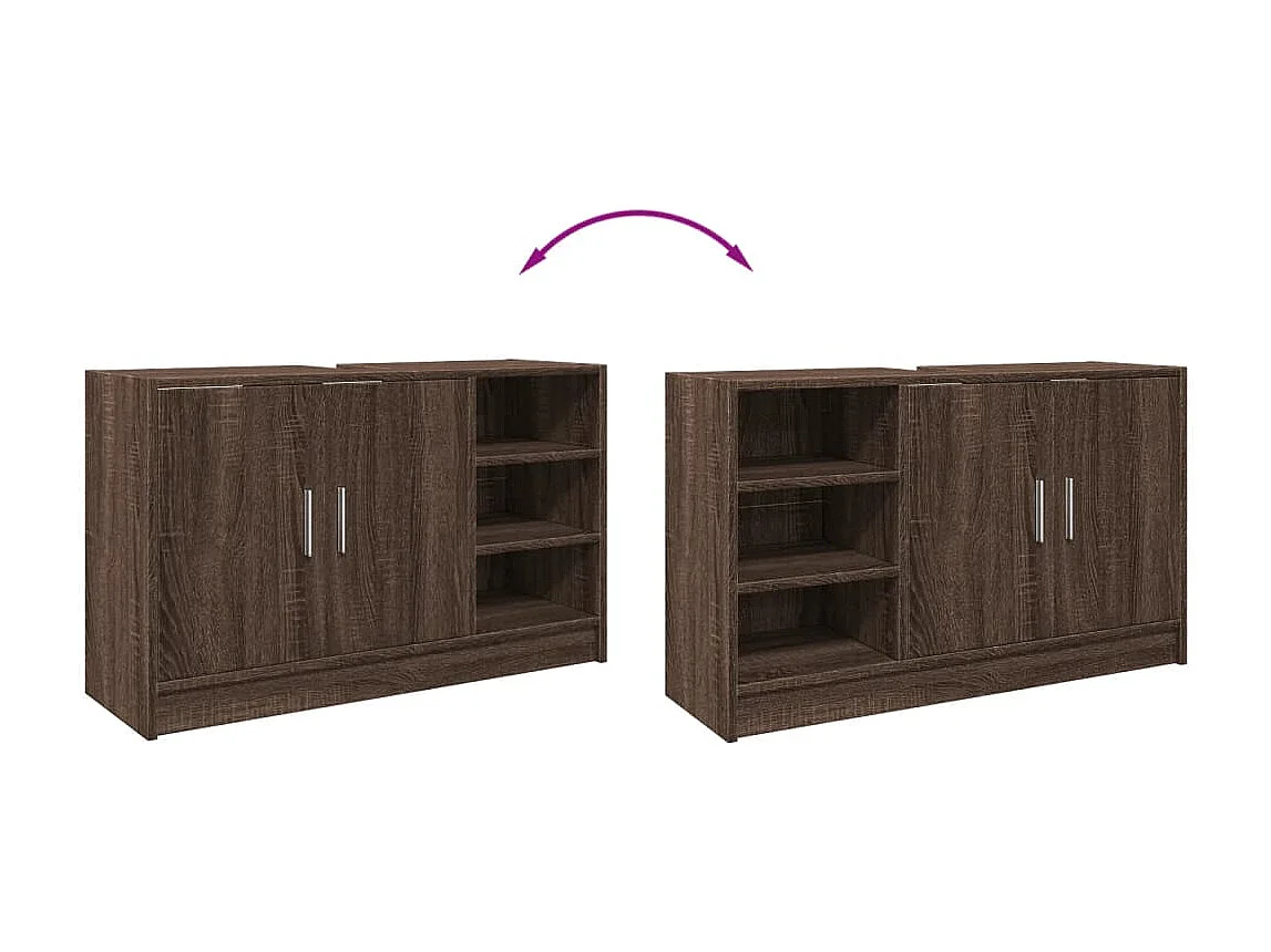 Mueble lavabo roble marrón 90x29x55 cm madera contrachapada