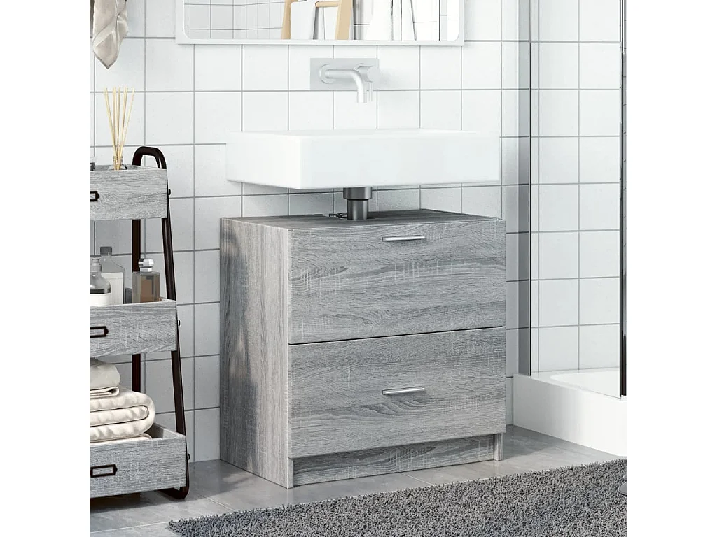 Meuble d'évier sonoma gris 59x37x59 cm bois d'ingénierie