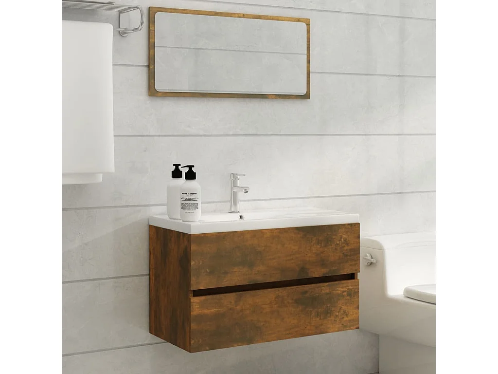 Mobile lavabo Rovere affumicato 80x38,5x45 cm MDF