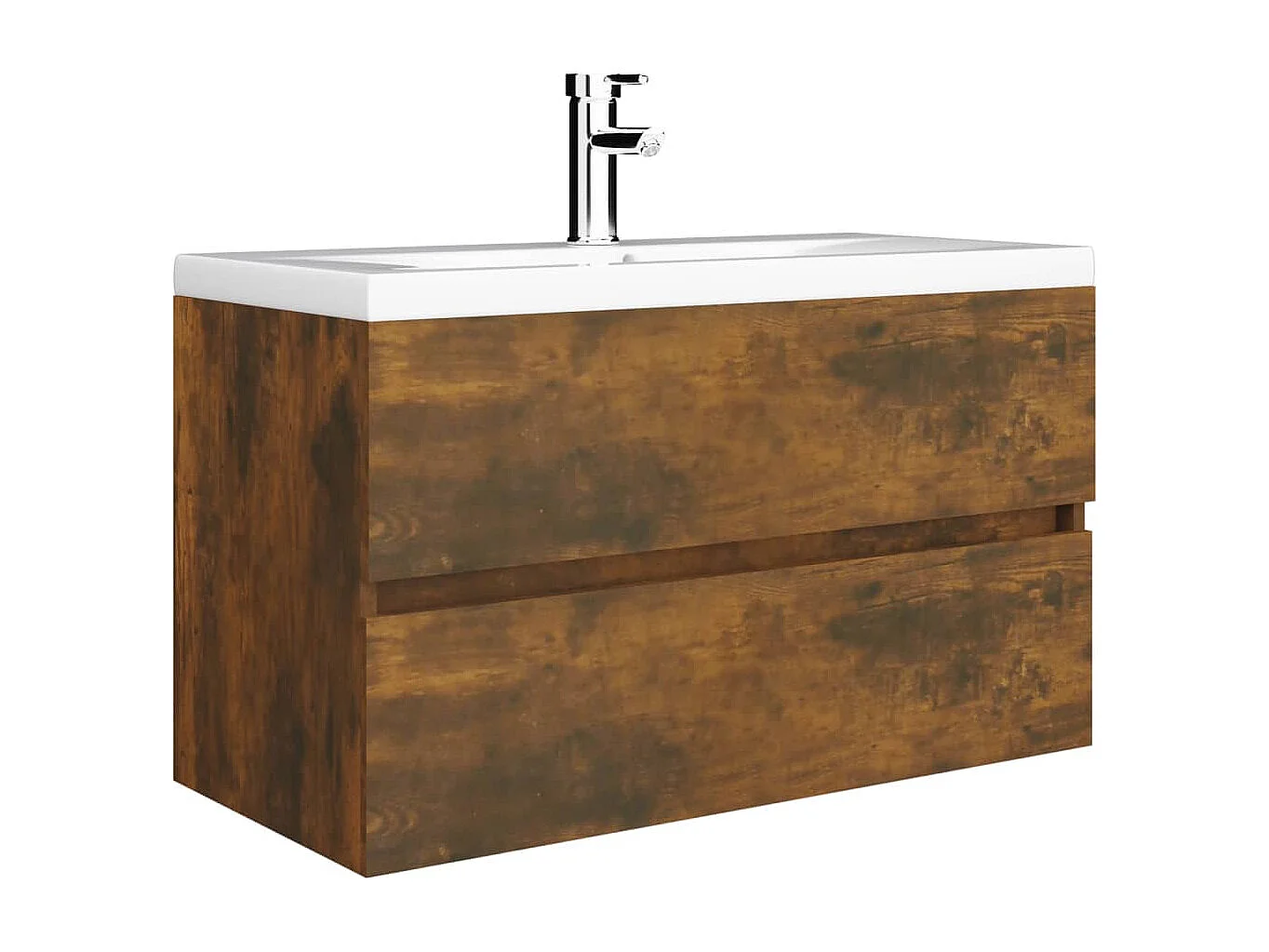 Armoire de lavabo Chêne fumé 80x38,5x45 cm Bois d'ingénierie