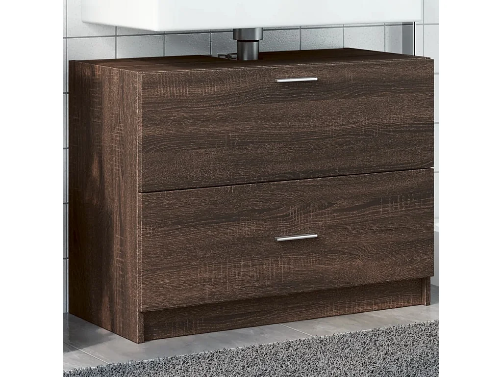 Armoire d'évier chêne marron 78x37x59 cm bois d'ingénierie