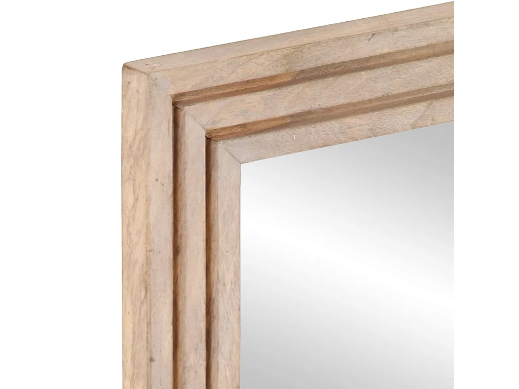 Espejo de baño 50x70 cm madera maciza de mango y cristal