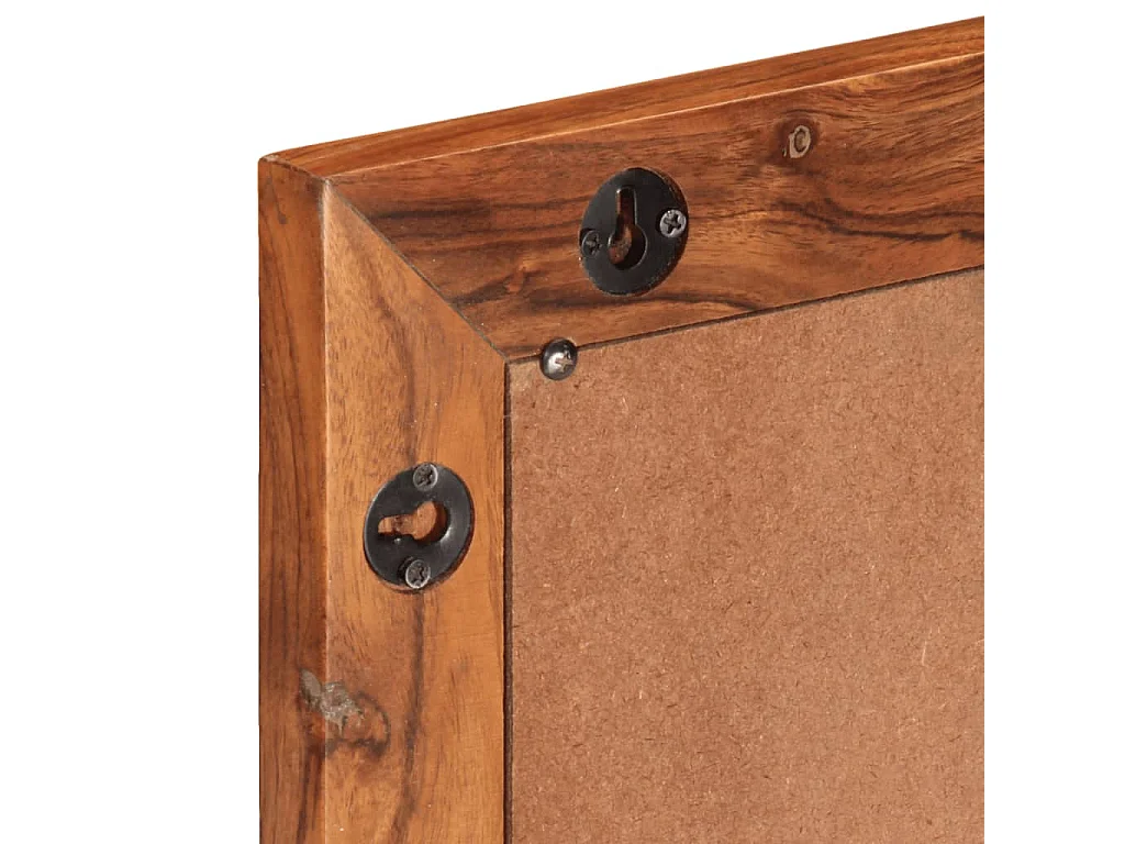 Specchio da bagno 50x70 cm in legno massello di acacia e vetro