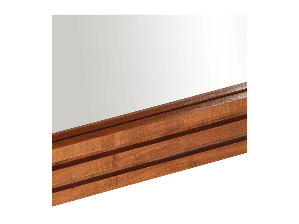 Badezimmerspiegel 50x70 cm aus massivem Akazienholz und Glas