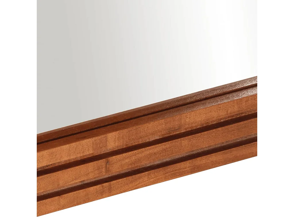 Badezimmerspiegel 50x70 cm aus massivem Akazienholz und Glas