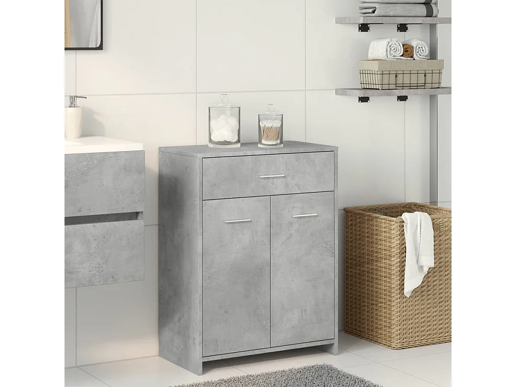Móvel de banheiro concreto cinza 60x33x80 cm aglomerado