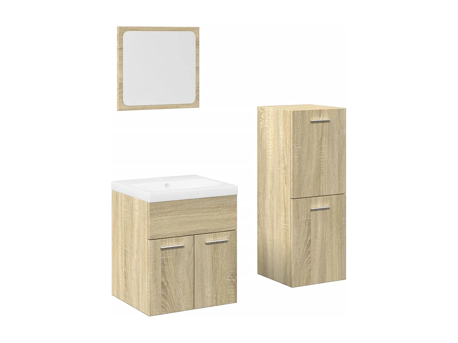 Ensemble de meubles de salle de bain 4 pcs chêne sonoma