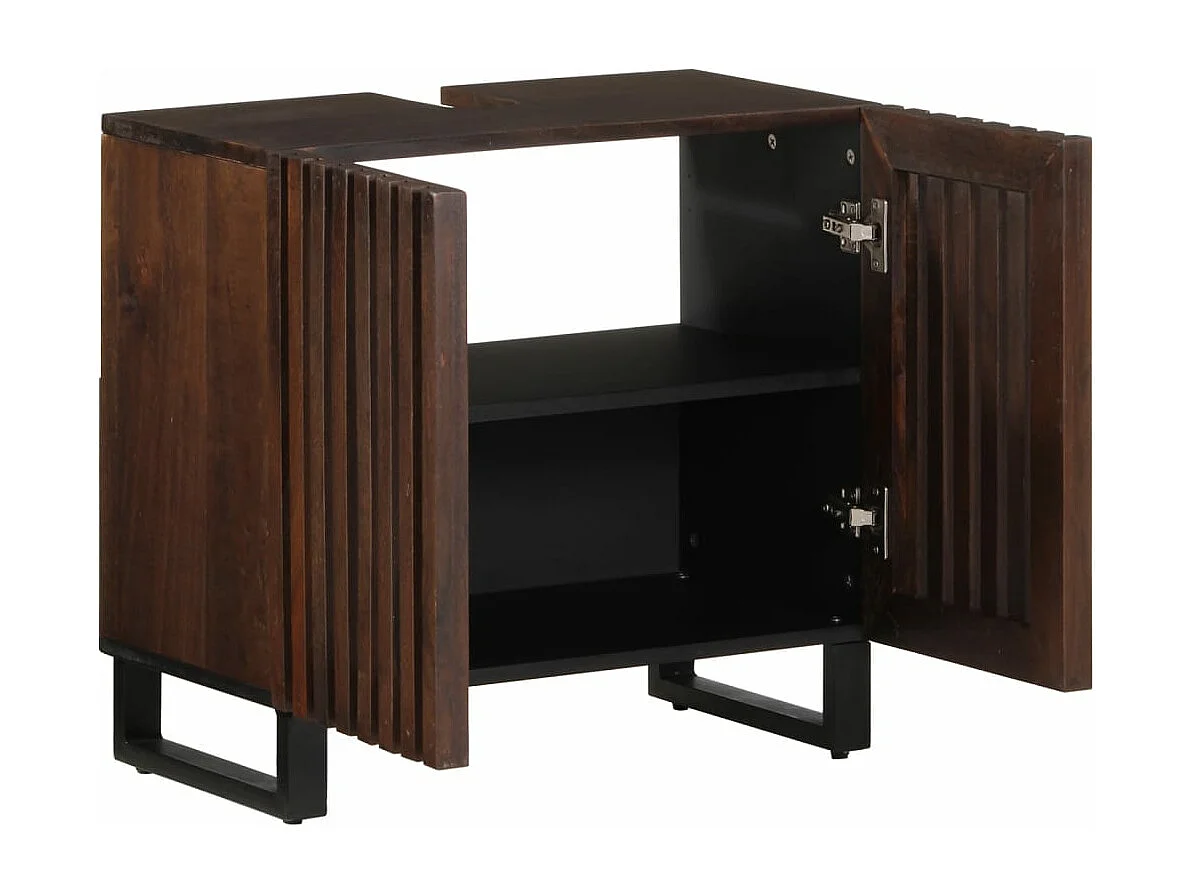 Mobile lavabo da bagno 62x34x58 cm in legno massello di mango marrone