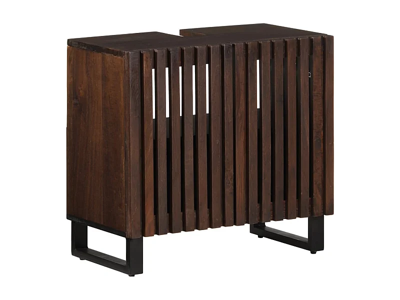 Mobile lavabo da bagno 62x34x58 cm in legno massello di mango marrone