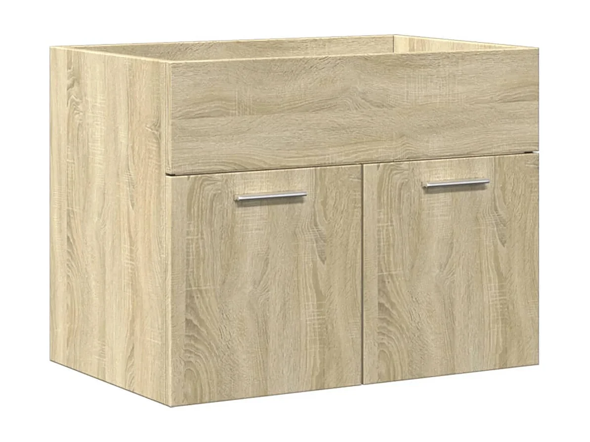 3-teiliges Badezimmer-Waschtischset aus Sonoma-Eiche