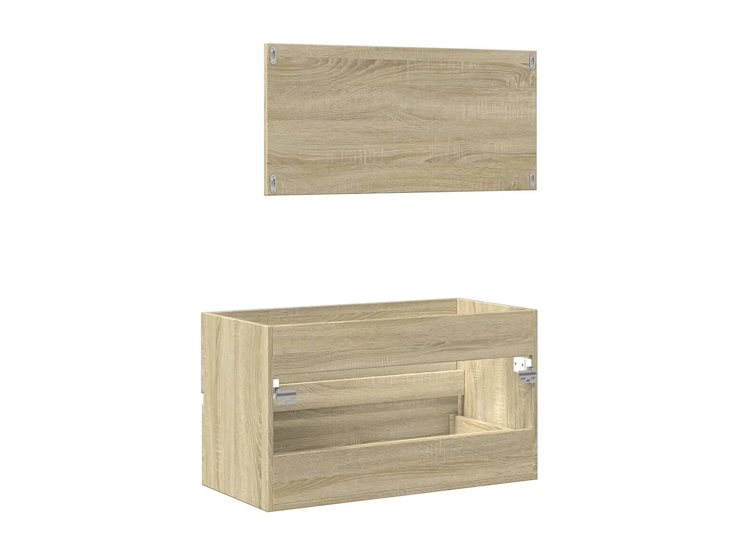 Móveis de banheiro com espelho carvalho Sonoma 80x38,5x45 cm