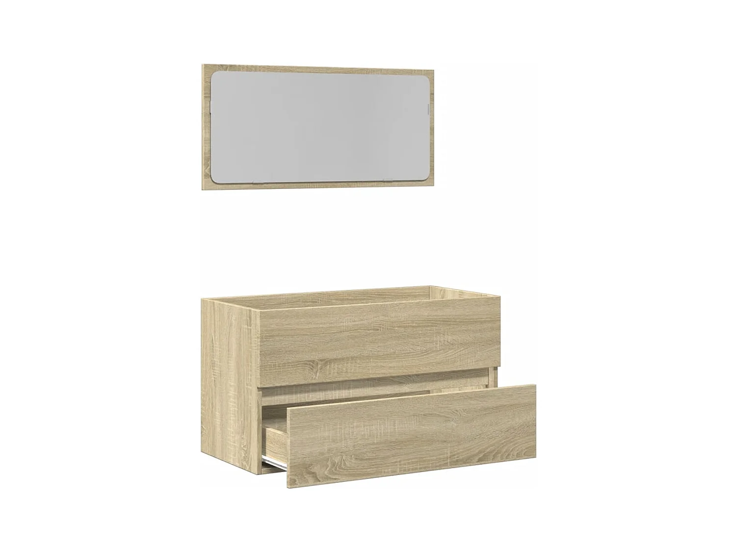 Móveis de banheiro com espelho carvalho Sonoma 80x38,5x45 cm