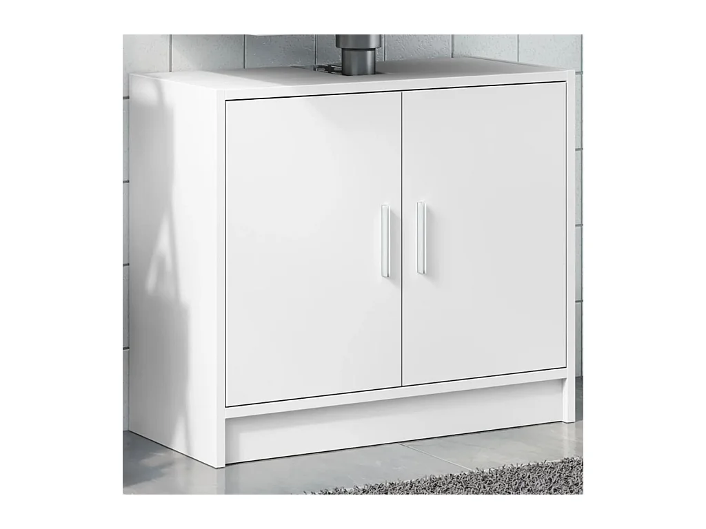 Weißer Waschbeckenunterschrank 63x29x55 cm aus Holzwerkstoff