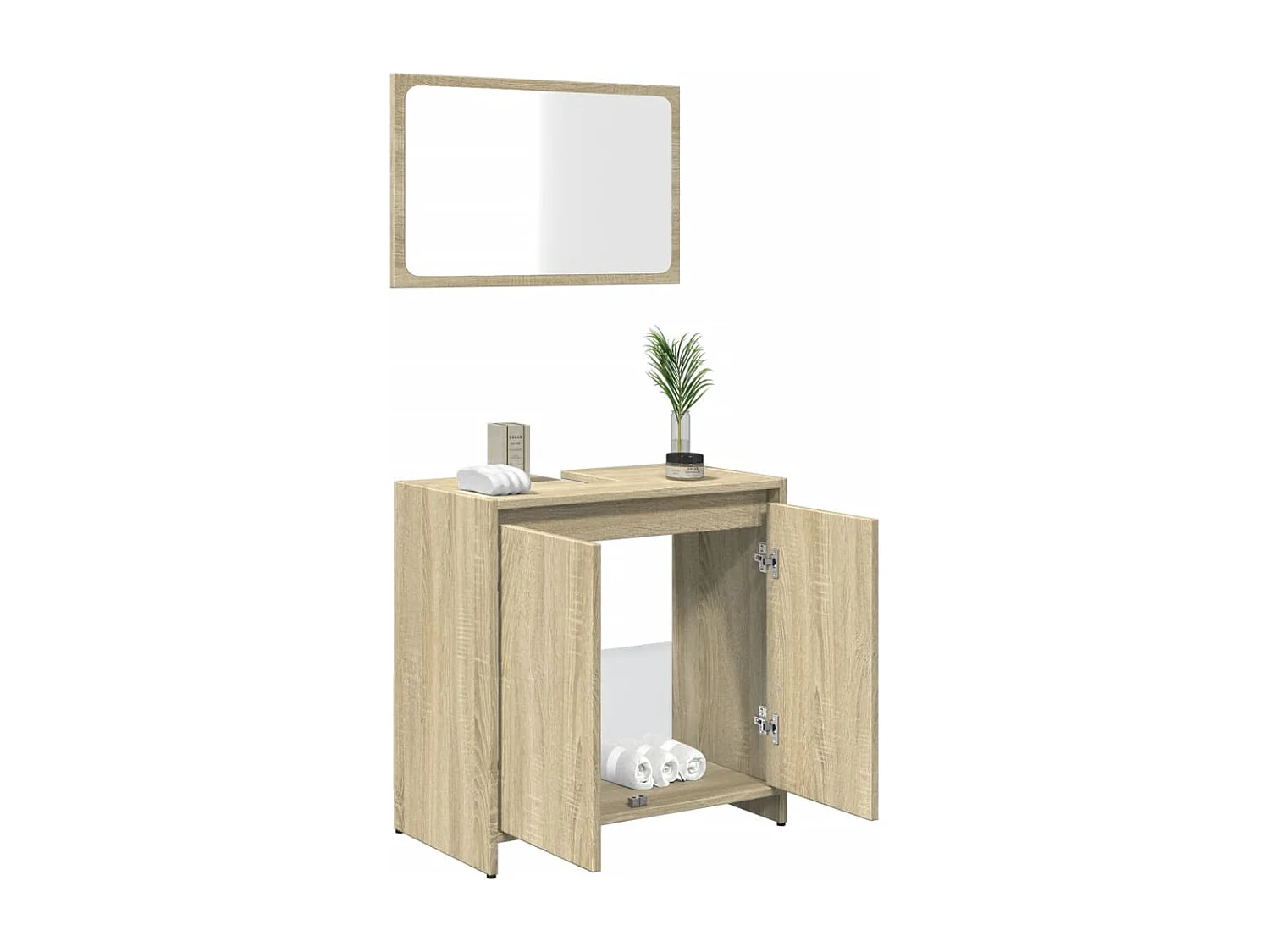 Set da bagno in rovere Sonoma da 2 pezzi