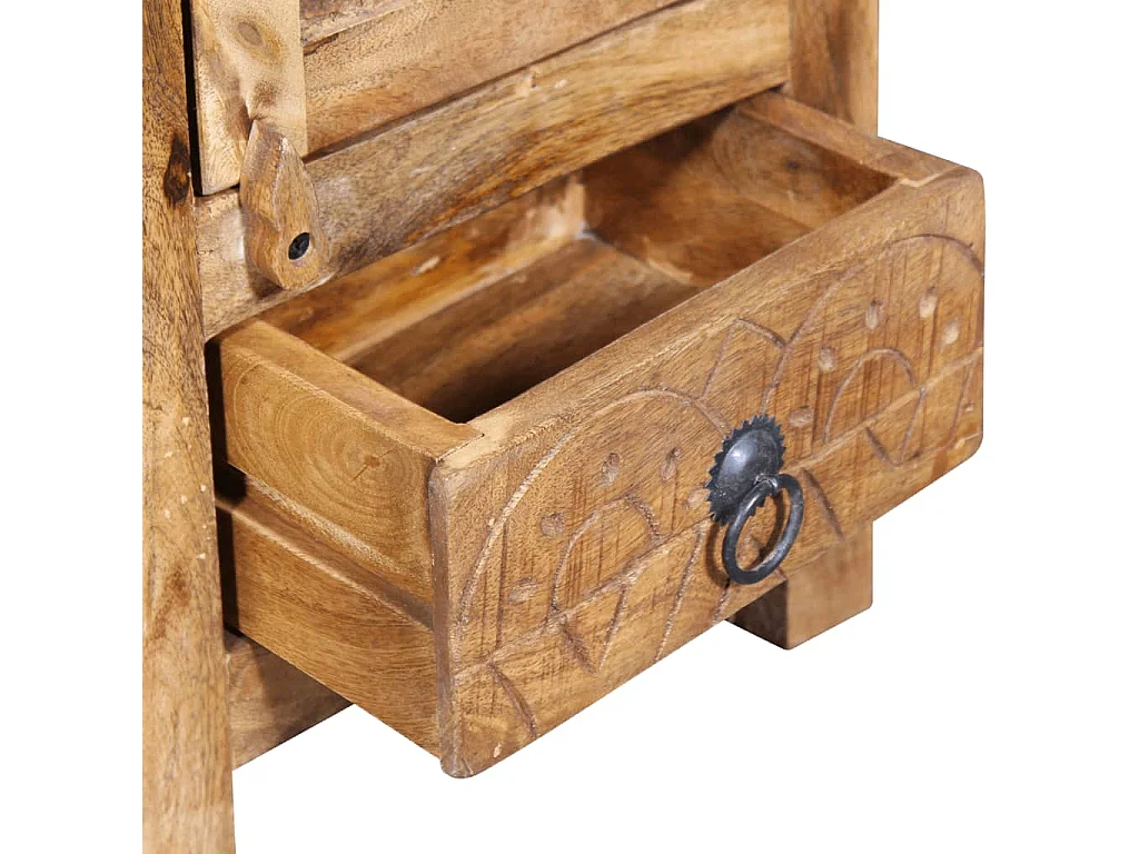 Meuble toilette+miroir et 2 armoires latérales Bois de manguier