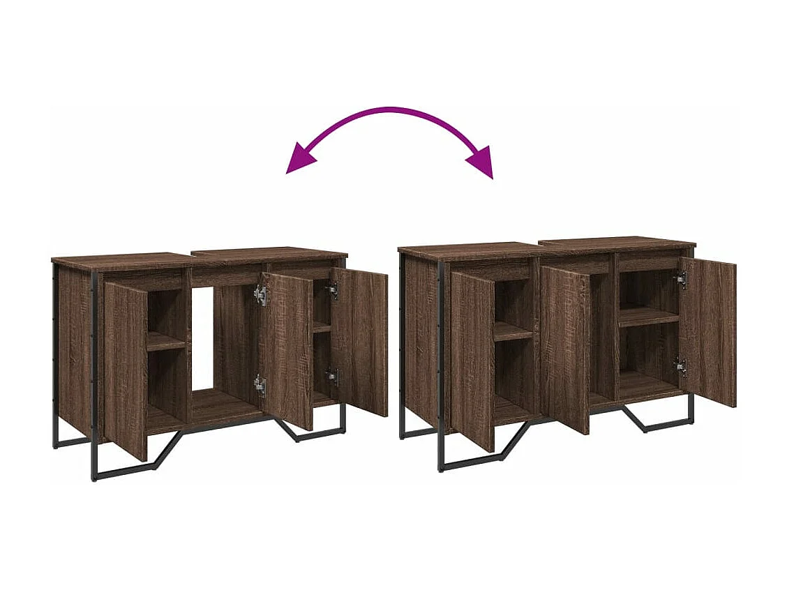 Mobile lavabo da bagno in rovere marrone 91x35x60 cm