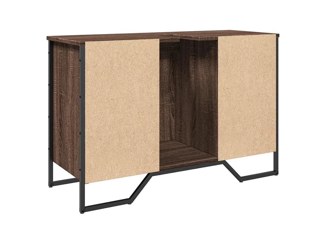 Armoire lavabo de salle de bain chêne marron 91x35x60 cm