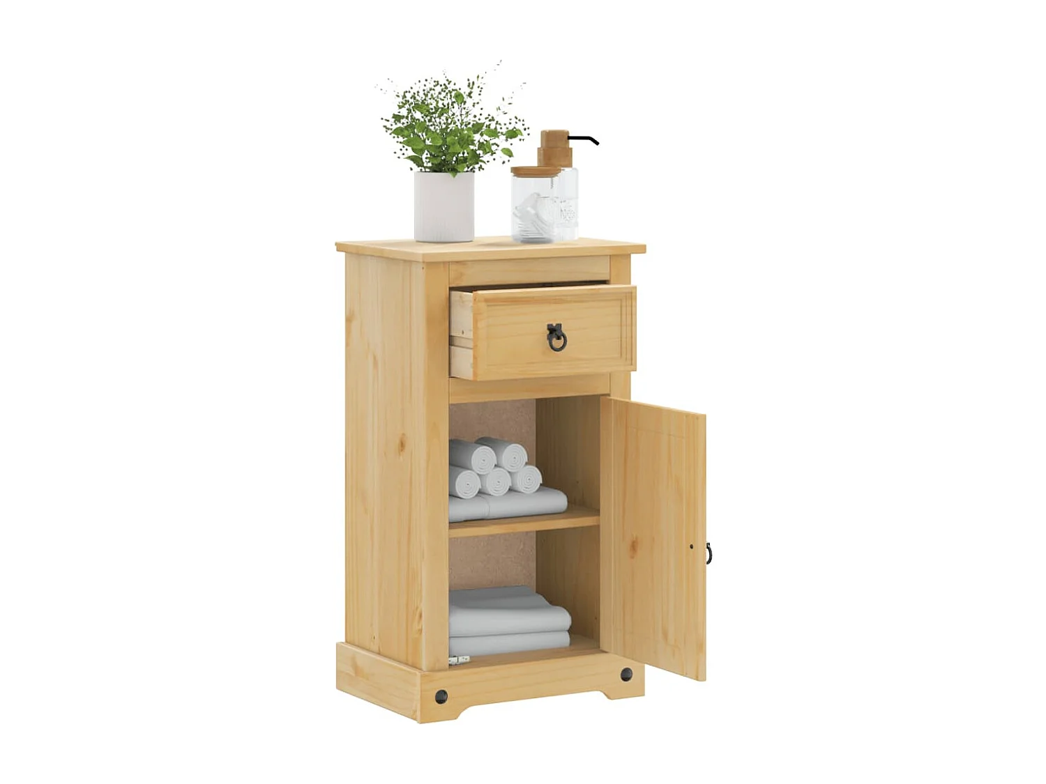 Corona Badezimmerschrank 45x33x80 cm aus massivem Kiefernholz