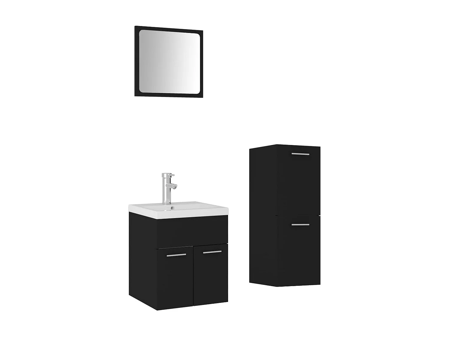 Conjunto de móveis de casa de banho em aglomerado preto