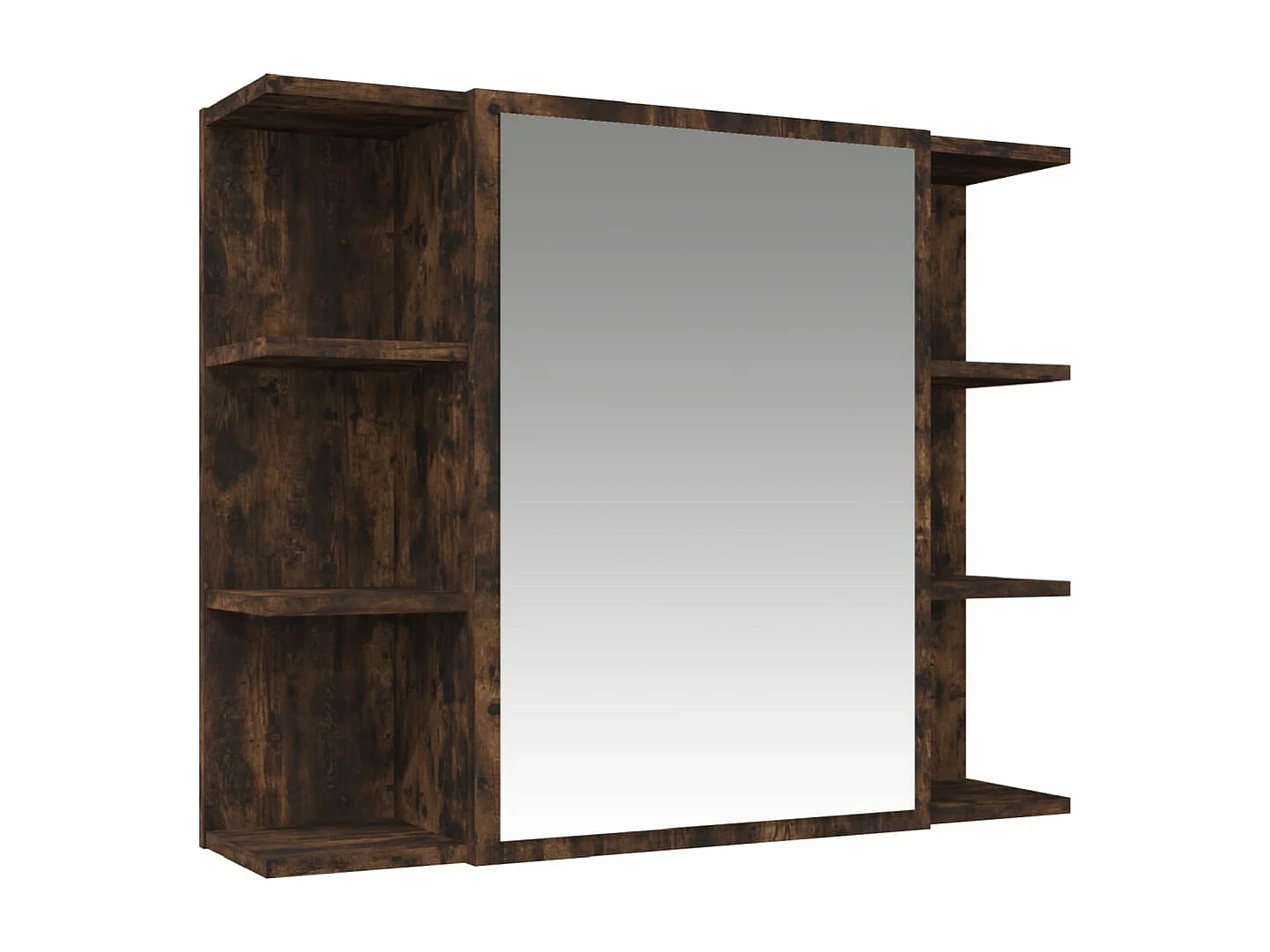 Set mobiletto da bagno da 3 pezzi in rovere affumicato