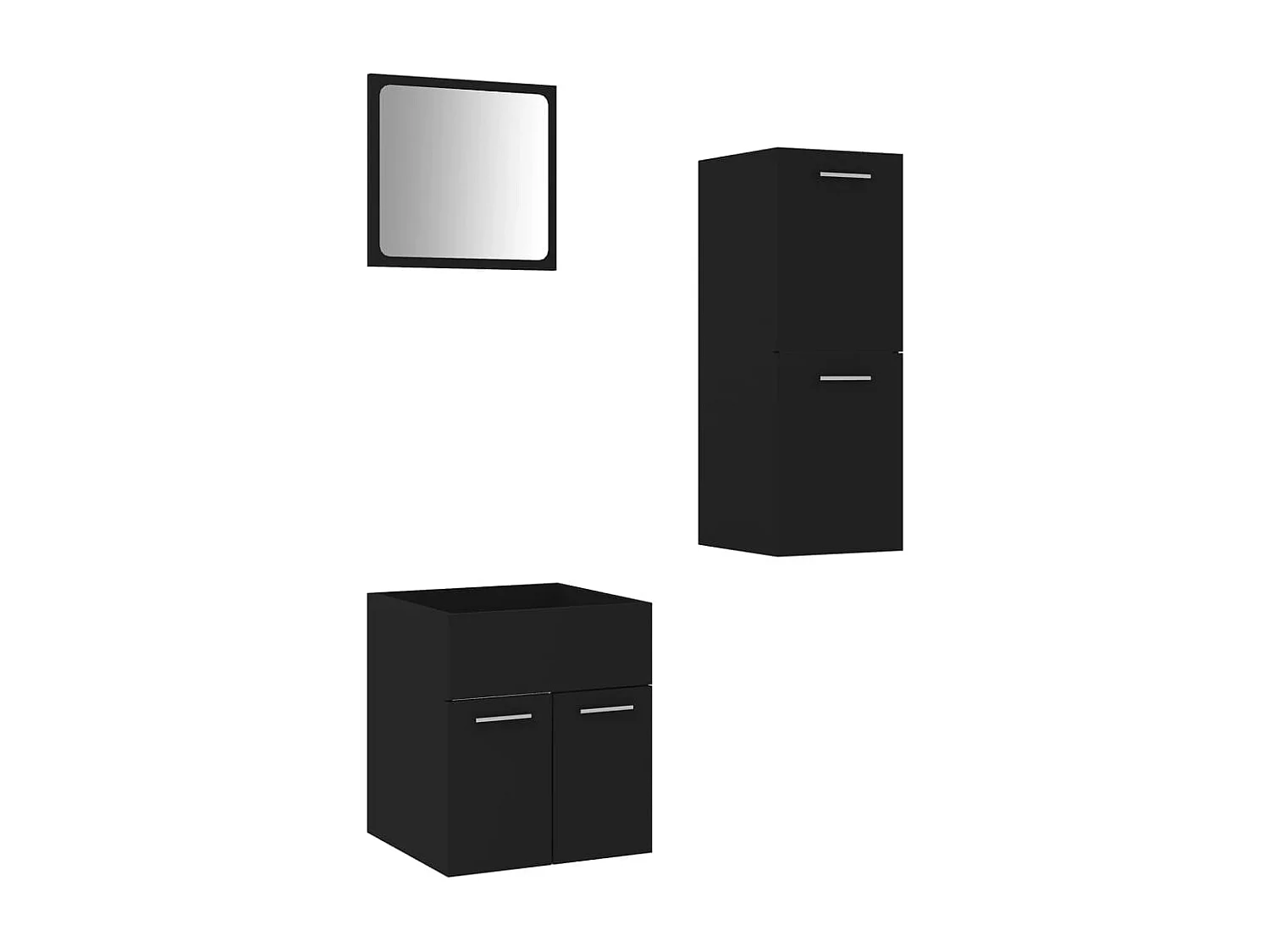 Ensemble de meubles de salle de bain Noir Aggloméré