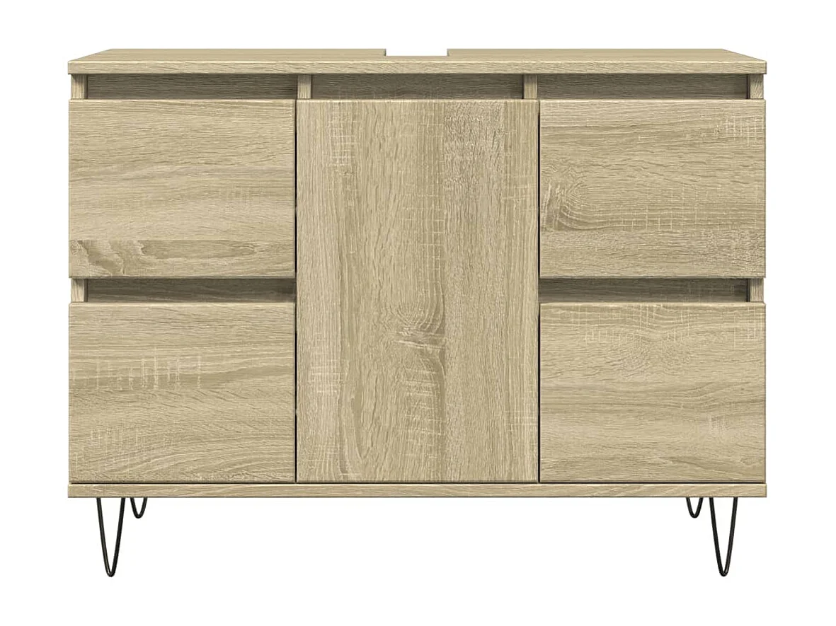 Armoire salle de bain chêne sonoma 80x33x60cm bois d'ingénierie