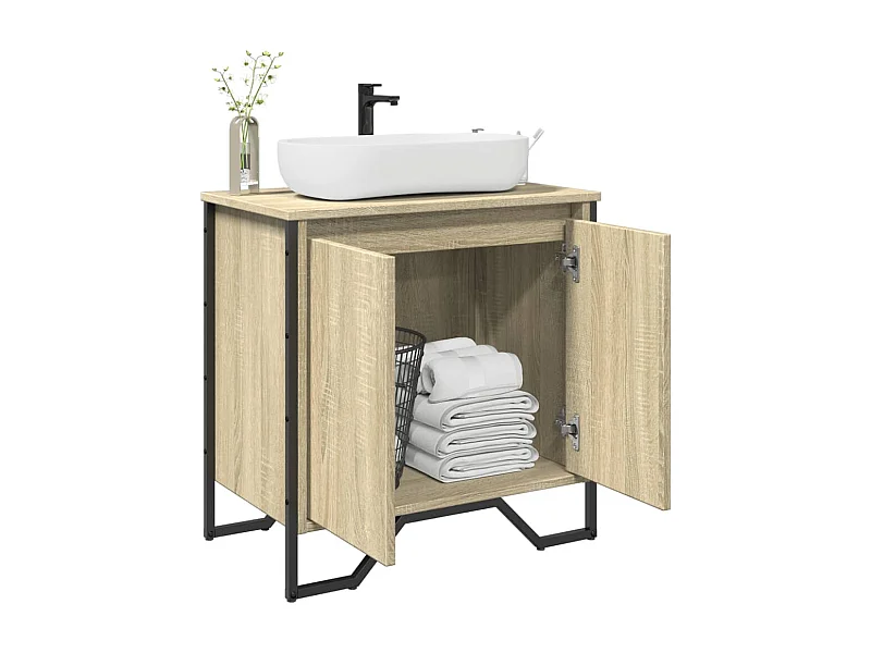 Mobile lavabo bagno rovere Sonoma 60x35x60 cm