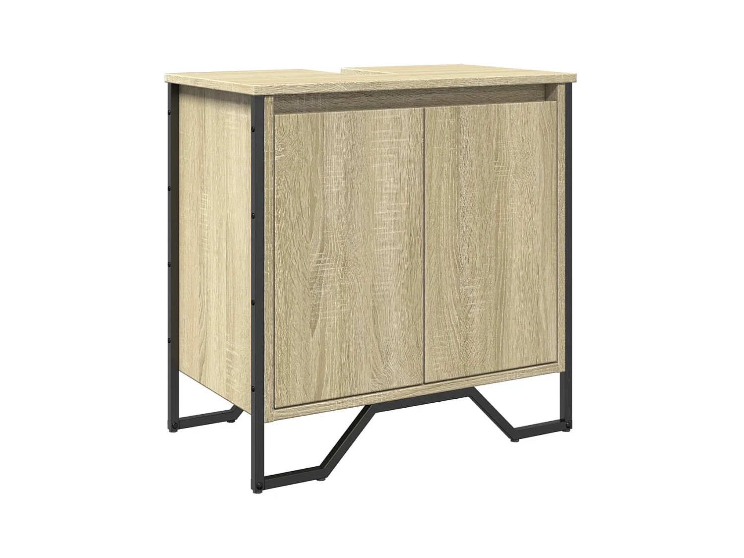 Armoire lavabo de salle de bain chêne sonoma 60x35x60 cm