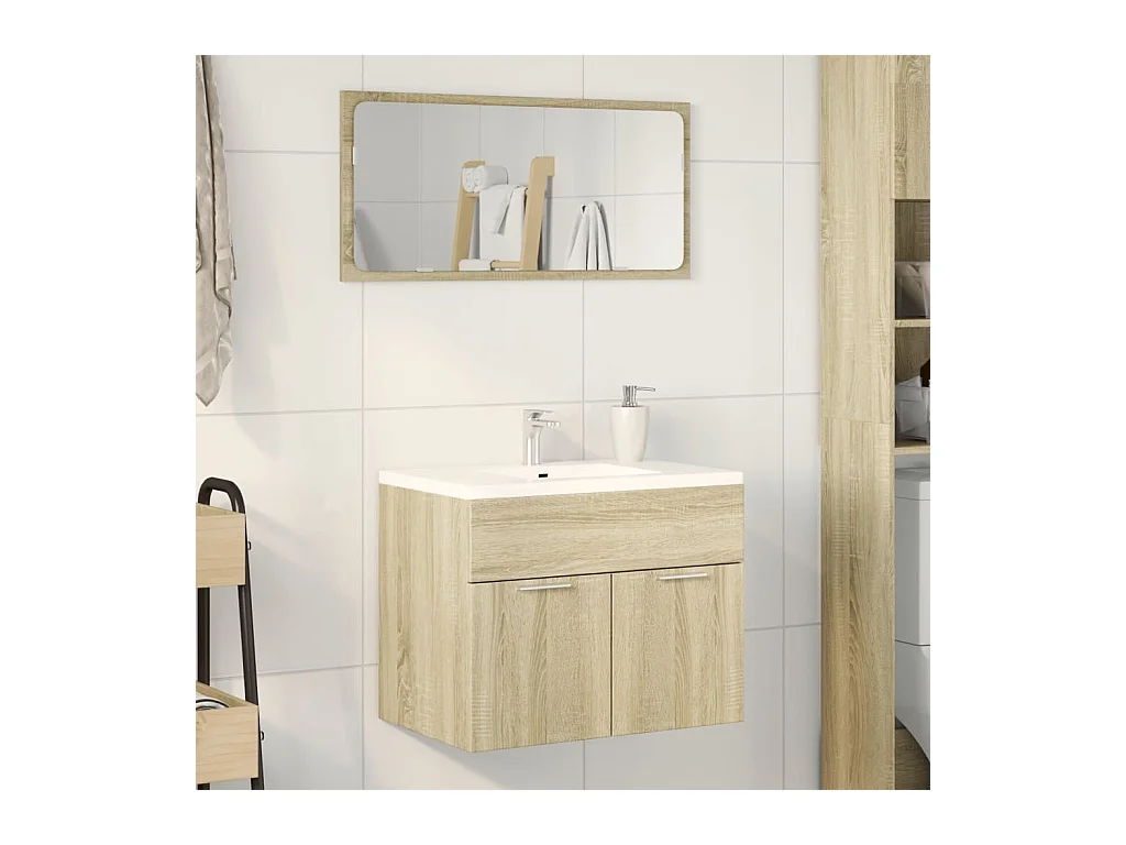 Armoire d'évier Chêne sonoma 60x38,5x46 cm Aggloméré