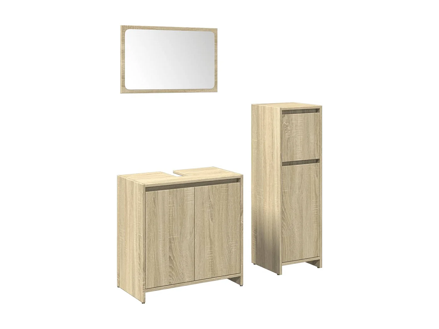 Conjunto de toucador de banheiro de 3 peças Sonoma Oak