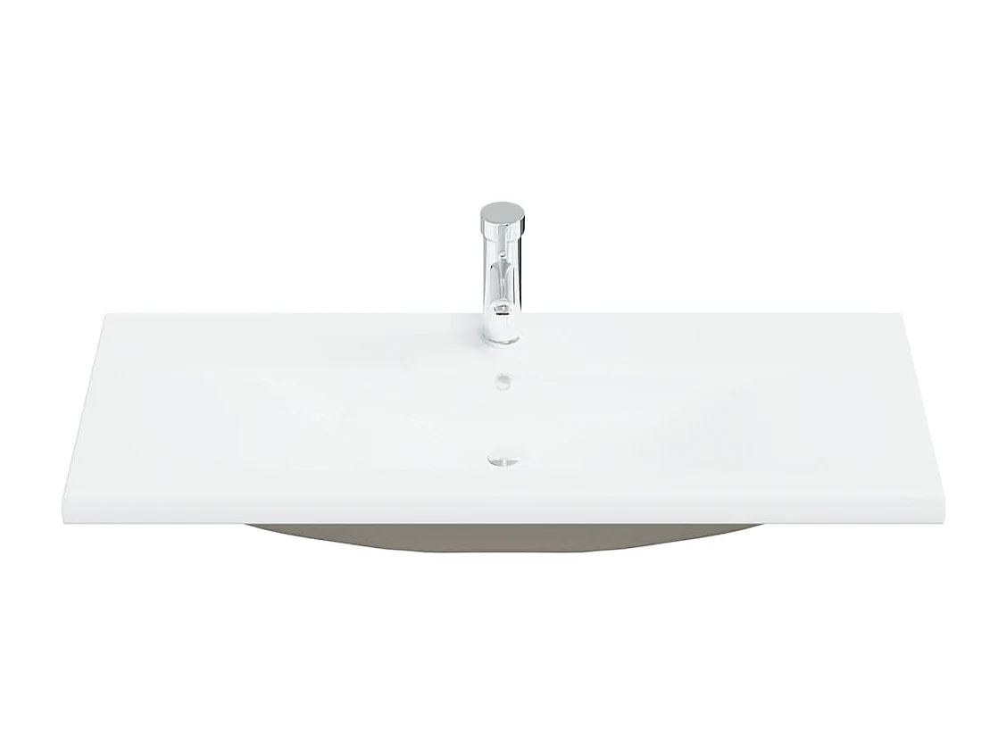 Set di mobili da bagno da 2 pezzi in ceramica e legno ingegnerizzato