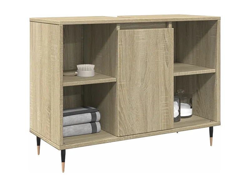 Badezimmerschrank aus Sonoma-Eiche, 80 x 33 x 60 cm, Holzwerkstoff
